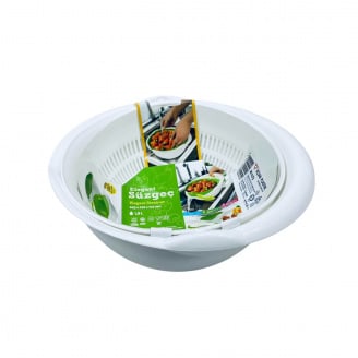 Друшляк з мискою Ucsan Plastik M-223 24,3х22,2х10,2 см 1,8 л Білий