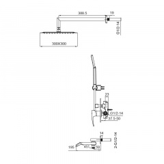 Вбудована душова система із змішувачем Koer KB-66007-01 (Колір хром) (KR3464) Житомир