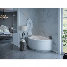 Ванна пристенная WGT Water Rialto LUGANO LR 1700x1080 угловая, белый