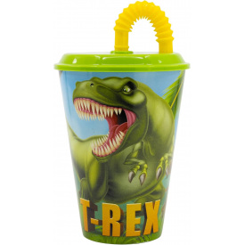 Стакан для дітей з трубочкою Stor Dinosaur 430 мл (26230)