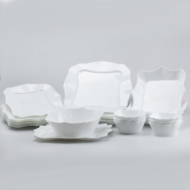 Столовый сервиз на 6 персон керамический TS Kitchen White square белый (HP23406)