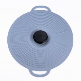 Кришка для посуду силіконова TS Kitchen універсальна діаметром 28 см сіра (HP34540L)