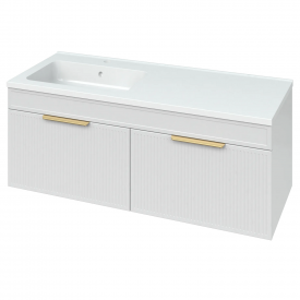 Тумба в ванную Mirater Адель L 1200х480 подвесная, с умывальником Родео 120, белая
