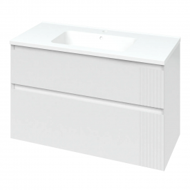 Тумба в ванную Mirater Родео 1000х630 подвесная, с умывальником Родео 100, белая