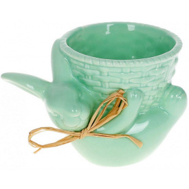 Горшок декоративный Зайки в корзинке 14х11х10см Mint BonaDi