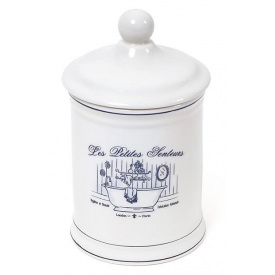 Емкость Bona LE BAIN Silver диаметр 10.5х18.5 см для средств гигиены фарфор DP43448