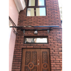 Металический сборный навес (козырек) над дверью Dash'Ok 1.5x1 м Style, черный, мон 3 мм, прозр Ивано-Франковск