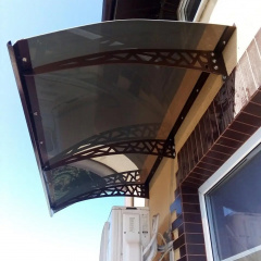 Металевий збірний навіс (козирок) над дверима Dash'Ok 2.05x1.5 м Hi-tech, мідь антик, мон 3 мм, бронза Ромни