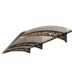 Металевий збірний навіс (козирок) над дверима Dash'Ok 3.05x1.5 м Style, темно-сірий, мон 4 мм, бронза Обухів