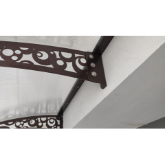 Металевий збірний навіс (козирок) над дверима Dash'Ok 3.05x1.5 м Style, мідь антик, мон 4 мм, прозр Лосинівка