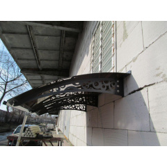 Металический сборный навес (козырек) над дверью Dash'Ok 2.05x1.5 м Style, медь антик, мон 3 мм, бронза Дзензелевка