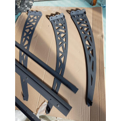 Металевий збірний навіс (козирок) над дверима Dash'Ok 3.05x1.5 м Hi-tech, темно-сірий, мон 4 мм, прозр Ізюм