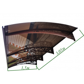 Готовий збірний козирок (навіс) над дверима Dash'Ok 3,05х1,5 м Фауна