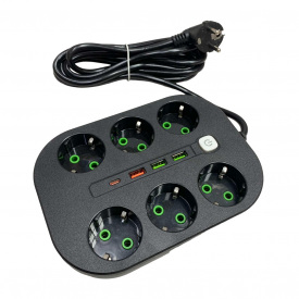 Подовжувач Stenson R95594 2.75 м на 6 розеток 22063