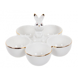 Блюдо с ячейками для яиц Lefard Bunny 15,5 см Бело-золотой AL232943