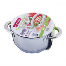 Кастрюля с крышкой 1.7л из нержавеющей стали и полыми ручками KL226009 Kamille