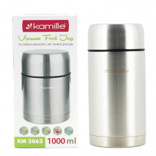 Термос для еды из нержавеющей стали Kamille 1 л Хром (KL225367)