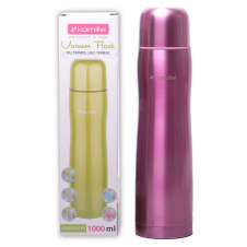 Термос розовый 1000ml из нержавеющей стали KL226068 Kamille