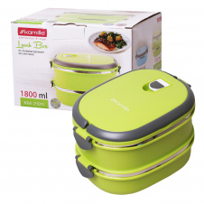 Двойной бокс для еды green 1800мл KL225272 Kamille