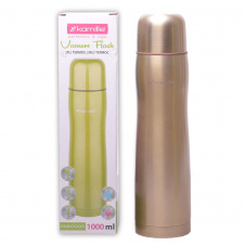 Термос бежевый 1000ml из нержавеющей стали KL226067 Kamille