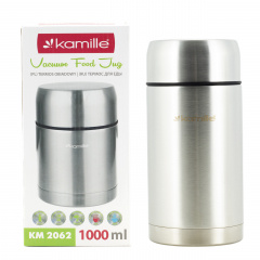 Термос для еды из нержавеющей стали Kamille 1 л Хром (KL225367) Львів