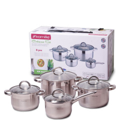 Кухонный набор кастрюль из нержавеющей стали 8 предметов KL225085 Kamille Бердичів