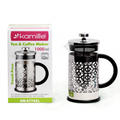 Стеклянный заварник Frenchpress 1л KL225541 Kamille Балаклія
