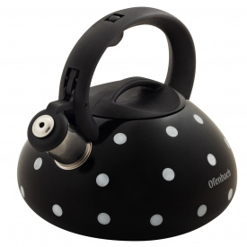 Чайник черный 2.5л из нержавеющей стали со свистком и нейлоновой ручкой для индукции и газа KL226191 Kamille