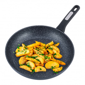 Кухонная сковорода из алюминия с антипригарным покрытием black marble 30см KL225748 Kamille