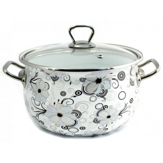 Каструля емальована 4 л. Мереживо d-20 см Interos 1279 (63802)