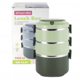 Эргономичный и компактный контейнер тройной green 2400мл KL226261 Kamille