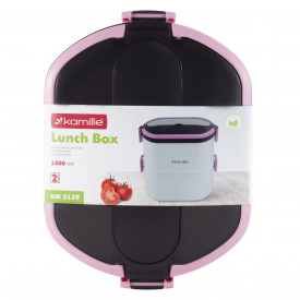 Эргономичный и компактный контейнер двойной pink 1500мл KL226268 Kamille