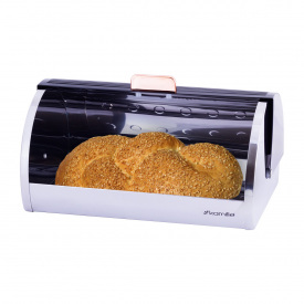 Хлебница из нержавеющей стали с откидной крышкой из пластика 38.5см KL226369 Kamille