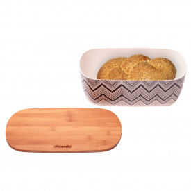 Бамбуковая хлебница с тремя емкостями 36см KL225376 Kamille