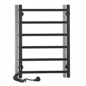Полотенцесушитель электрический Laris Альфа ЧФЧ6 600х400 вертикальный, черный матовый (73207626)