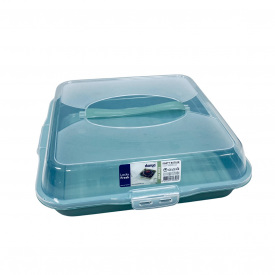 Тортівниця Dunya Plastik 30308 35х35х10 см Бірюзовий