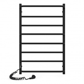 Полотенцесушитель электрический Laris Комфорт ЧФЧ8 800х500 вертикальный, черный матовый (73207642)