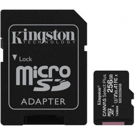 Карта памяти Kingston microSDHC 256GB Canvas Select+ A1 (W100/W85) + SD адаптер (6519924)