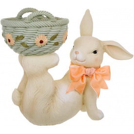 Кашпо декоративне BonaDi Rabbit with a basket 36х19х31 см Різнокольоровий DP232135