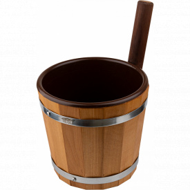 Шайка Tesli 5 л. із термодеревини та пластм. вставкою