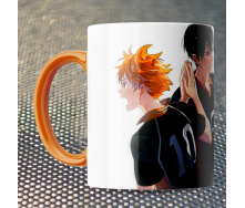 Чашка Fan Girl Шое Хината и Тобио Кагеяма Волейбол! - Haikyuu!! (15778) 330 мл Оранжевый