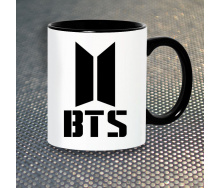 Чашка Fan Girl Лого BTS Bangtan Boys БТС (7102) 330 мл Черный