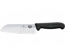 Нож кухонный Victorinox Fibrox Santoku 170 мм рифленый Черный (5.2523.17)