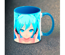 Чашка Fan Girl Мику Miku Голубая (5643) 330 мл Голубой