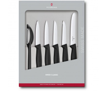 Набор кухонных овощных ножей и овощечистки Victorinox Swiss Classic Paring Set 6 предметов Черный (6.7113.6G)