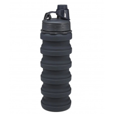 Складная силиконовая бутылка для воды и напитков с карабином Water Bottle Черная (7452994123)