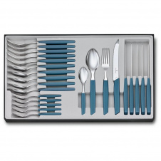 Фото - Набор столовых приборов Victorinox Swiss Modern Table Set 24 предмета Синий (6.9096.11W2.24) Набор столовых приборов Victorinox Swiss Modern Table Set 24 предмета Синий (6.9096.11W2.24)
