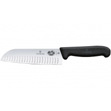 Нож кухонный Victorinox Fibrox Santoku 170 мм рифленый Черный (5.2523.17)
