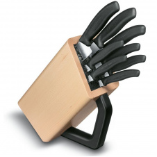 Набор кухонных ножей и подставки Victorinox Swiss Classic Cutlery Block 9 предметов Черные (6.7173.8)