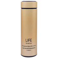 Термос стальной Zelart 450ml LIFE D-013 Золотой